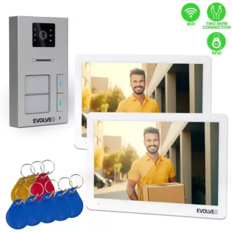 EVOLVEO DoorPhone 20-2W - videointerfon cu 2 fire, cu aplicație pentru două gospodării și memorie de 32 GB