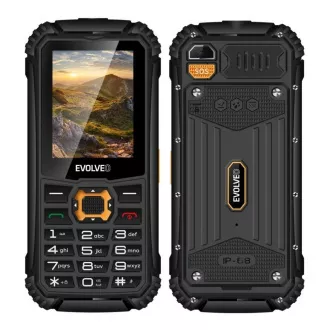 EVOLVEO StrongPhone Q1, telefon Dual SIM rezistent și impermeabil, negru-portocaliu