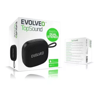 EVOLVEO TopSound, boxă Bluetooth wireless impermeabilă cu radio, neagră