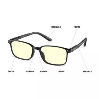 EVOLVEO BlueBlock60, ochelari pentru PC, blocare lumină albastră 60%, fără dioptrii, negri EVOLVEO BlueBlock60, ochelari pentru PC, blocare lumină albastră 60%, fără dioptrii, negri