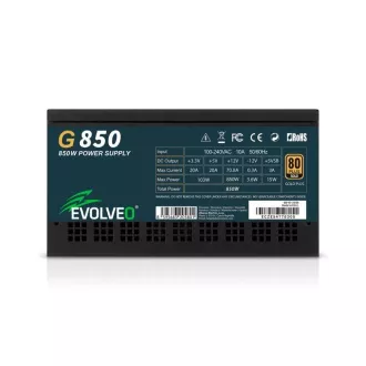 Sursă de alimentare EVOLVEO G850 850W, 80+ GOLD, ATX 3.1, aPFC, ventilator de 140 mm