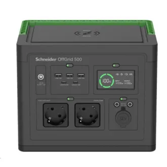 Stație de alimentare portabilă APC Schneider OffGrid 500, 517Wh Li-ion, 2 baterii Schuko, undă sinusoidală - Despachetat