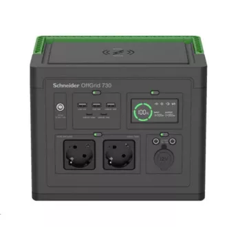 Stație de alimentare portabilă APC Schneider OffGrid 730, 738Wh Li-ion, 2 baterii Schuko, undă sinusoidală