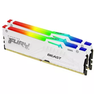 KINGSTON DDR5 DDR5 32GB DIMM (Kit de 2) 6000MT/s CL40 FURY Beast White RGB XMP