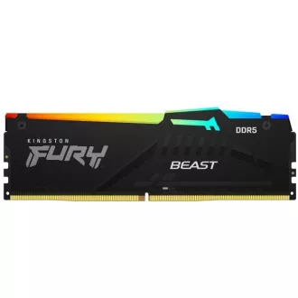KINGSTON DIMM DDR5 64GB (Kit de 4) 6000MT/s CL40 FURY Beast RGB XMP