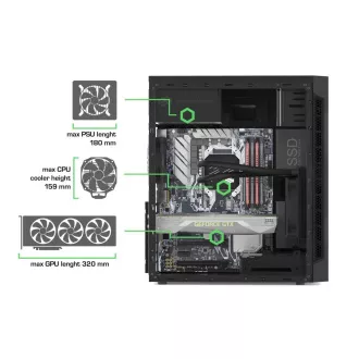 SilentiumPC MidT Armis AR1 Pure Black / cititor SD / 2x USB 3.0 / 1x ventilator 80mm / negru SilentiumPC MidT Armis AR1 Pure Black / cititor SD / 2x USB 3.0 / 1x ventilator 80mm / negru