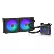 Răcitor de apă ENDORFY Navis F240 ARGB, 2x120mm, LGA1851, AM5, negru