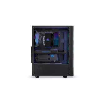 Carcasă ENDORFY Ventum 200 ARGB, panou lateral transparent, ATX, 4 ventilatoare ARGB de 120 mm, neagră