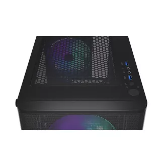 Carcasă ENDORFY Ventum 200 ARGB, panou lateral transparent, ATX, 4 ventilatoare ARGB de 120 mm, neagră