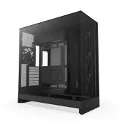 Carcasă ATX NZXT H9 Flow cu două camere / 4 ventilatoare de 140 mm / până la 10 ventilatoare / partea superioară perforată / laterale din sticlă, față / negru