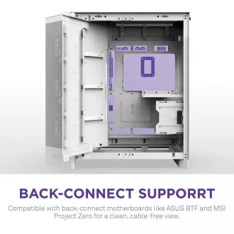 Carcasă ATX NZXT H9 Flow ARGB cu două camere / 3xRGB 140 mm / 1x ventilator de 120 mm / sticlă / albă