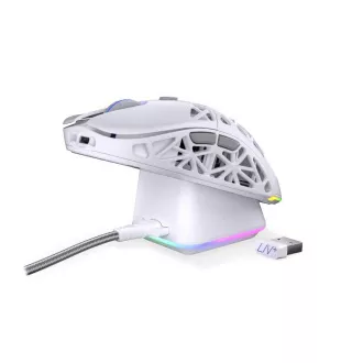 Mouse de gaming Endorfy LIV Plus Wireless Onyx Alb, Wireless, ARGB, alb