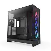 Carcasă ATX cu două camere NZXT H9 Flow RGB / 1x140 mm RGB / 1x ventilator RGB de 120 mm / sticlă / neagră