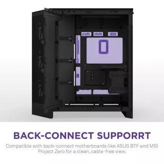 Carcasă ATX cu două camere NZXT H9 Flow RGB / 1x140 mm RGB / 1x ventilator RGB de 120 mm / sticlă / neagră