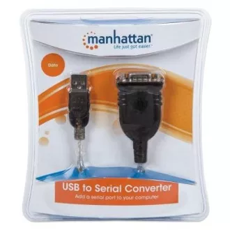 Convertor MANHATTAN USB la port serial (USB AM / DB9M, RS232), blister
