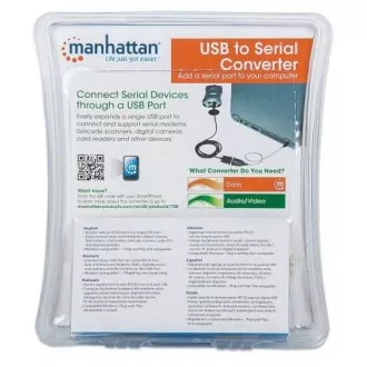 Convertor MANHATTAN USB la port serial (USB AM / DB9M, RS232), blister