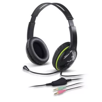 Căști GENIUS cu microfon HS-400A, negru-verde