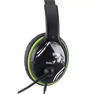 Căști GENIUS cu microfon HS-400A, negru-verde