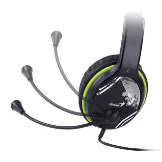 Căști GENIUS cu microfon HS-400A, negru-verde