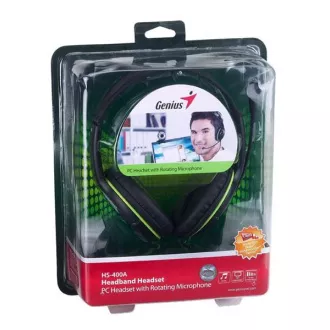 Căști GENIUS cu microfon HS-400A, negru-verde