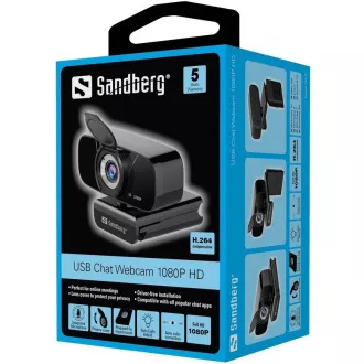 Webcam USB Sandberg Webcam Chat 1080p, negru