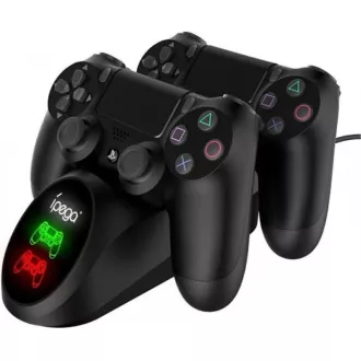 Stație de andocare încărcător dublu iPega PG-9180 pentru gamepad-uri PS4, negru