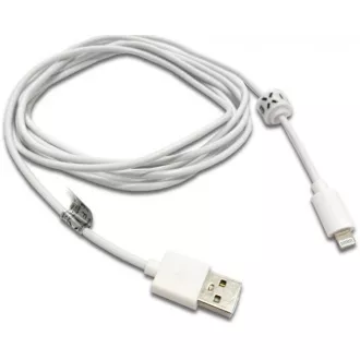 Cablu de date și încărcare fix, USB-A -> Lightning (MFI), 20 W, lungime 2 m, alb