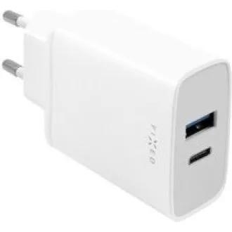 Încărcător fix, conector USB-C + USB-A, suport PD, 30 W, alb