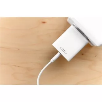 Încărcător fix, conector USB-C + USB-A, suport PD, 30 W, alb