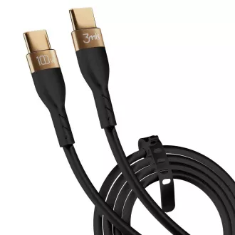 Cablu de date 3mk - Cablu Hyper Silicone C la C 2m 100W, negru