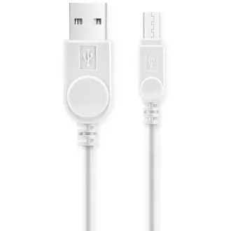 Cablu de date ALIGATOR cu conector microUSB extins, 2A, alb