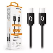 ALIGATOR cablu de date POWER 100W, USB-C/USB-C 5A, lungime 1, 5 m, negru