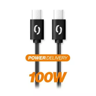 ALIGATOR cablu de date POWER 100W, USB-C/USB-C 5A, lungime 1, 5 m, negru