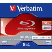 VERBATIM BD-RE DL (pachet de 5) Blu-Ray / Jewel / 2x / 50GB