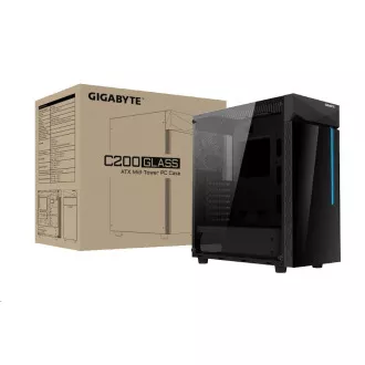 Carcasă GIGABYTE GB-C200G, RGB Lighting, fără sursă de alimentare, partea transparentă, Mid Tower Carcasă GIGABYTE GB-C200G, RGB Lighting, fără sursă de alimentare, partea transparentă, Mid Tower