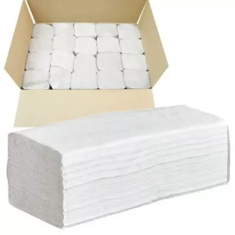 Prosoape pap. ZZ pliat 2vrs. alb 100% celuloza 23x21cm 150buc x20 = 3000buc in crab