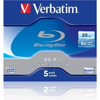 VERBATIM BD-R SL (pachet de 5) Blu-Ray / Jewel / 6x / 25GB VERBATIM BD-R SL (pachet de 5) Blu-Ray / Jewel / 6x / 25GB