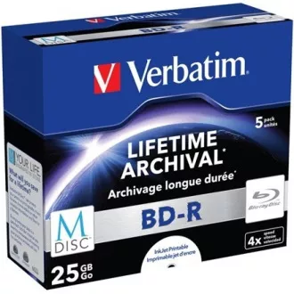 VERBATIM MDDisc BD-R (pachet de 5) Jewel / 4x / 25GB