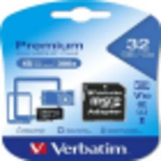 Card VERBATIM MicroSDHC 32GB Premium, U1 + adaptor SD