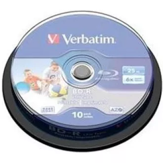 VERBATIM BD-R SL Datalife (pachet de 10) Blu-Ray / Spindle / 6x / 25 GB Wide Printable