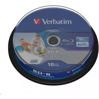 VERBATIM BD-R SL Datalife (pachet de 10) Blu-Ray / Spindle / 6x / 25 GB Wide Printable