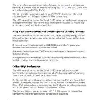 Switch HPE Networking Instant On 8p Gigabit 2p SFP (fără ventilator) 1930