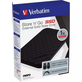 SSD extern VERBATIM 1TB Store 'n' Go Portable USB3.2 Gen 1, negru