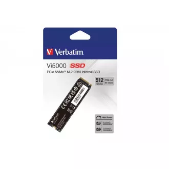 SSD VERBATIM Vi5000 SSD intern PCIe NVMe M.2 512 GB, W2500/ R 5000 MB/s