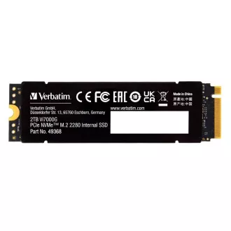 SSD VERBATIM Vi7000G SSD intern PCIe NVMe M.2 4TB, W 6700/ R 7400 MB/s