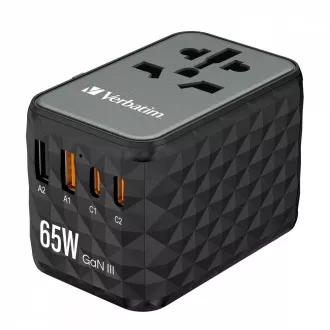 VERBATIM Adaptor de călătorie universal încărcător UTA-05 GaN III, 65W