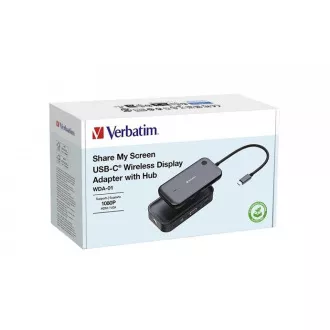 Adaptor de afișare VERBATIM WDA-01 Partajați ecranul meu 1080P, hub USB-C