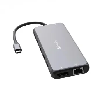 VERBATIM Hub USB-C Pro Multiport cu 13 porturi, 6x USB-A, 2x USB-C, 2x HDMI, DP, RJ45, mufă audio de 3,5 mm, gri VERBATIM Hub USB-C Pro Multiport cu 13 porturi, 6x USB-A, 2x USB-C, 2x HDMI, DP, RJ45, mufă audio de 3,5 mm, gri