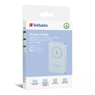VERBATIM Powerbank Charge 'n' Go, magnetic, 10000 mAh, USB-C, albastru