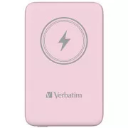 Baterie externă VERBATIM Charge 'n' Go, magnetică, 10000 mAh, USB-C, roz